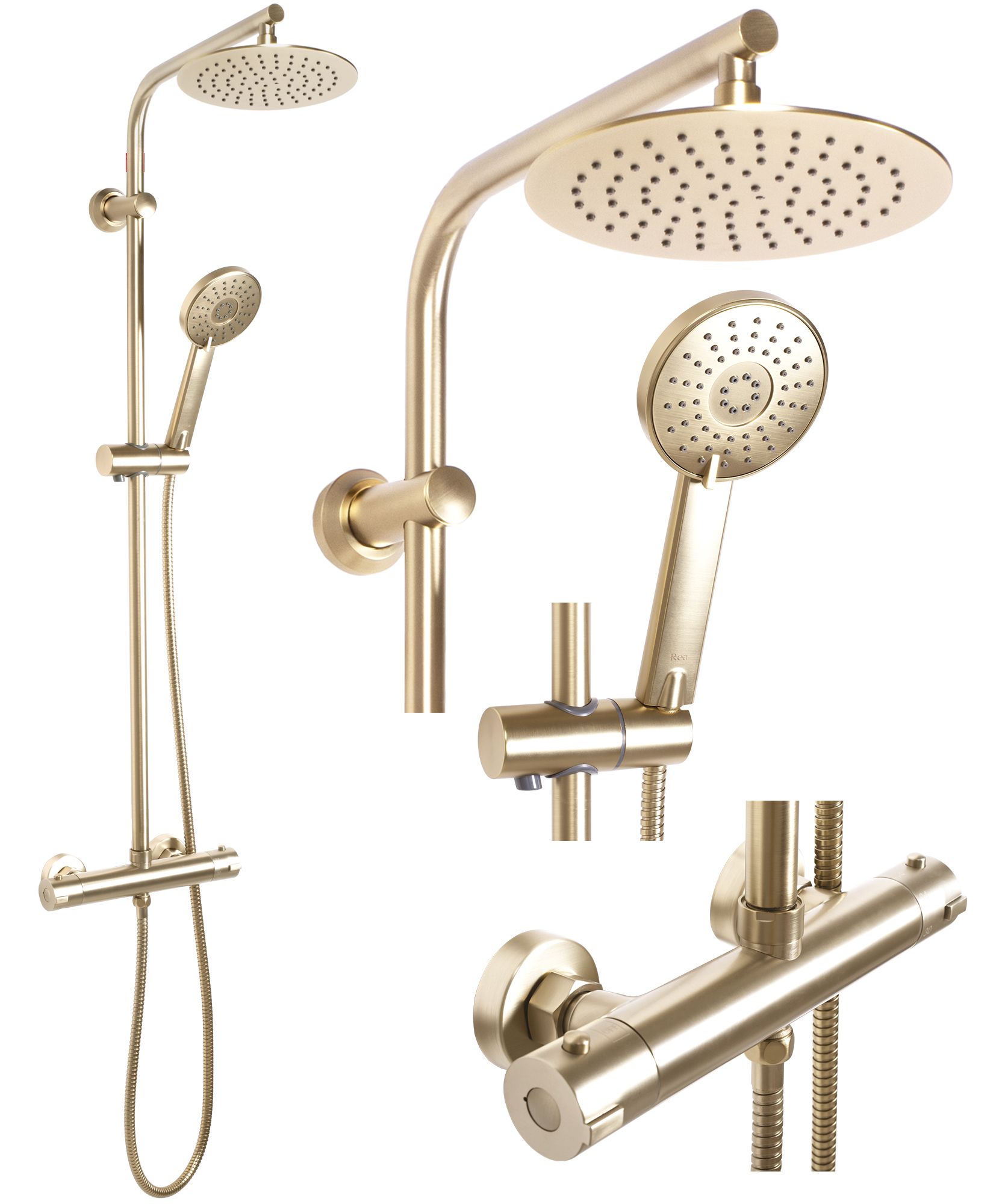 Image of Set Doccia Da Incasso Rea Bliss Brush oro