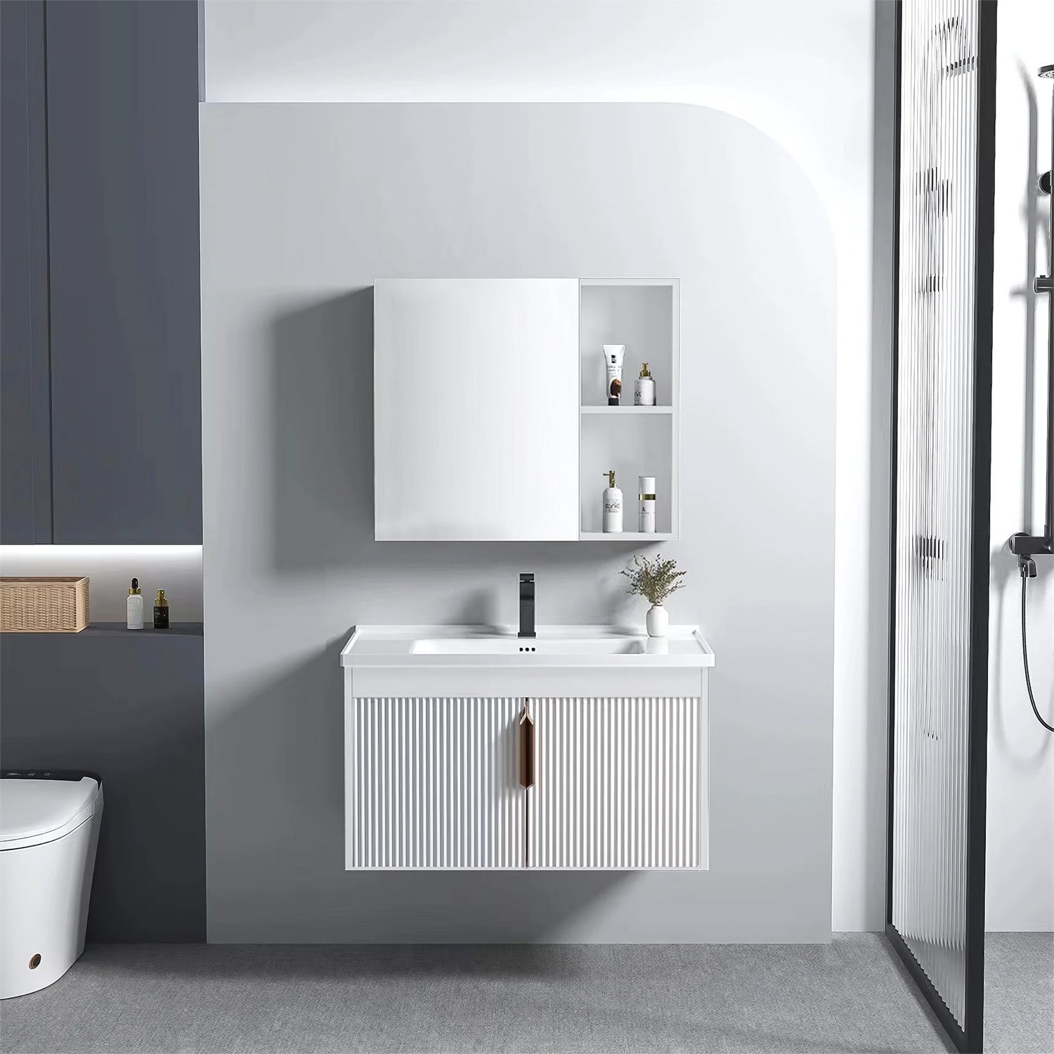 Kylpyhuonekalustesetti Pesualtaalla Astor 60cm White 5
