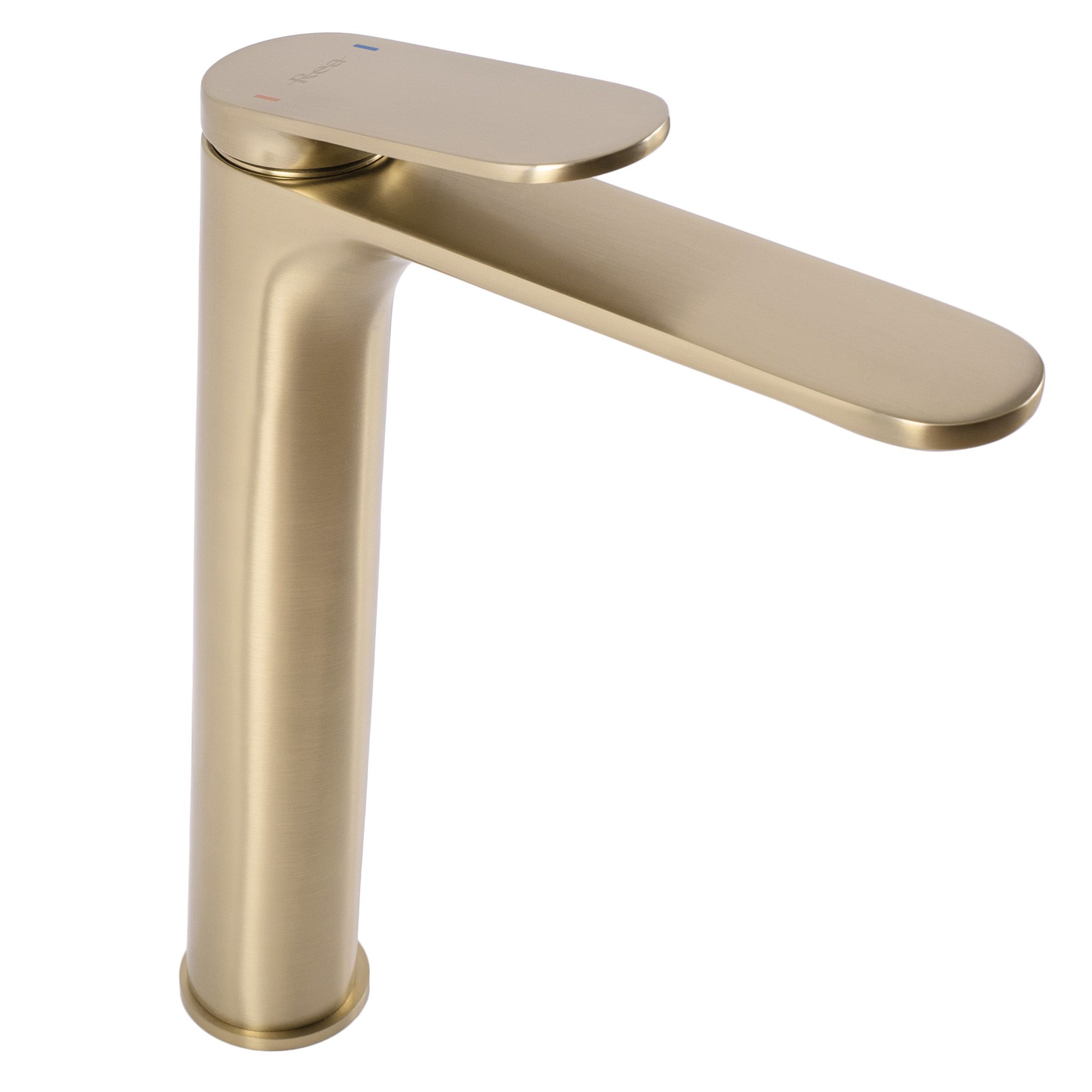 Rea Rubinetto Per Lavabo Marco Brush Rubinetto Per Bagno In Ottone Alto Dorato Rubinetto Monocomando Per Lavaggio A Mano Regolabile Caldo E Freddo (Oro Spazzolato)