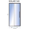 Drzwi prysznicowe SOLAR BLACK MAT 140
