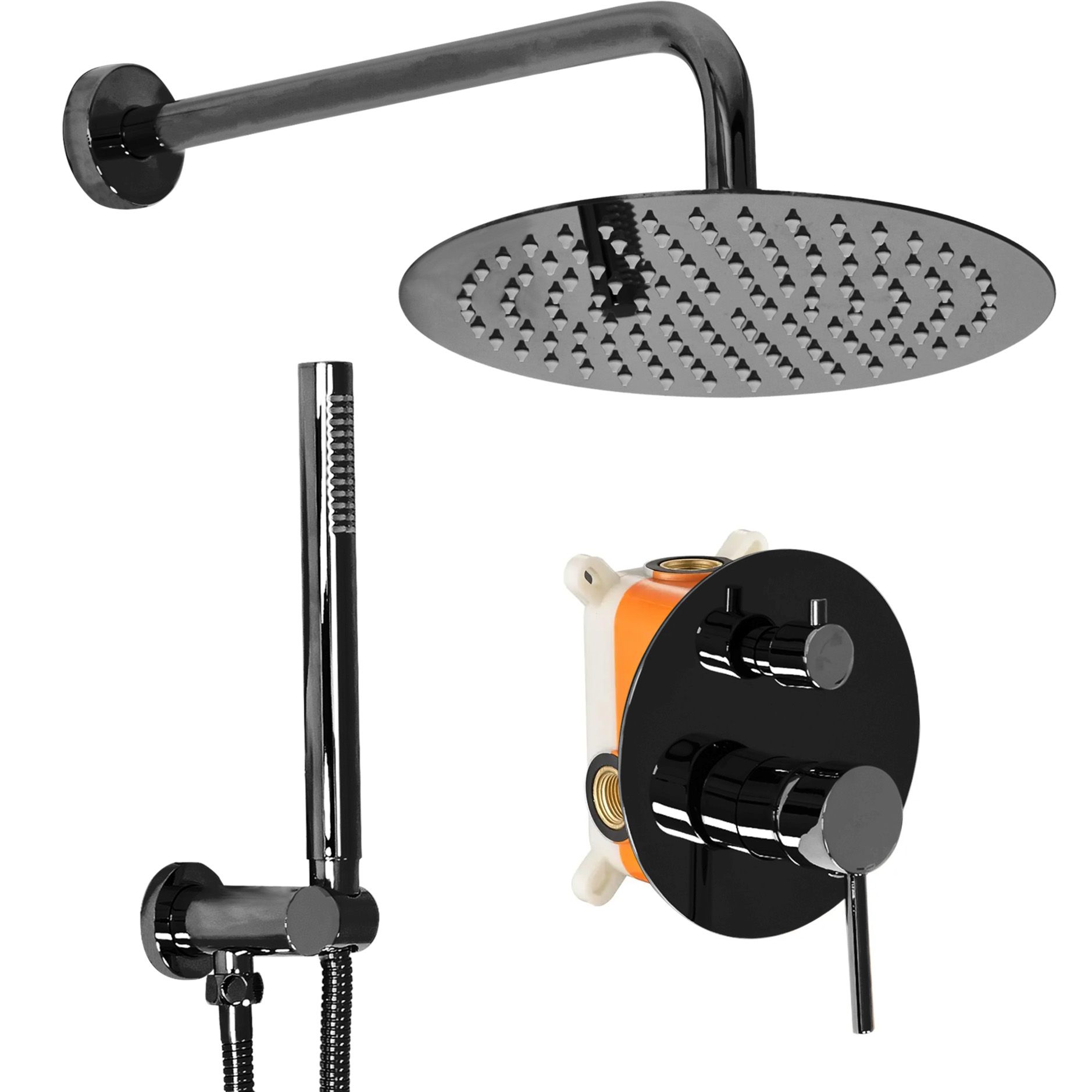 Image of Set Doccia Da Incasso Rea Lungo nero Metallic + Box