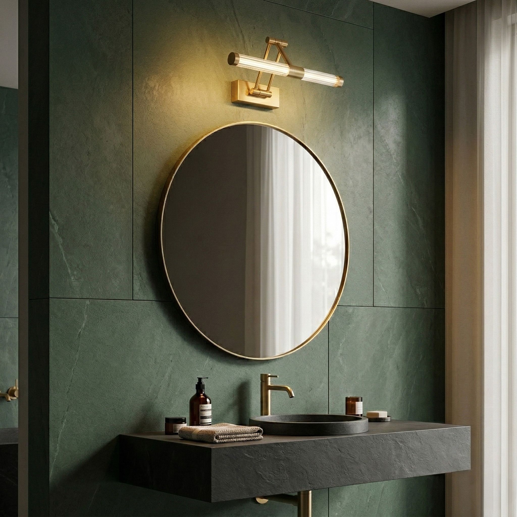 Kylpyhuoneen Seinä Led-valaisin APP1899-1W 40cm Brush Gold 3