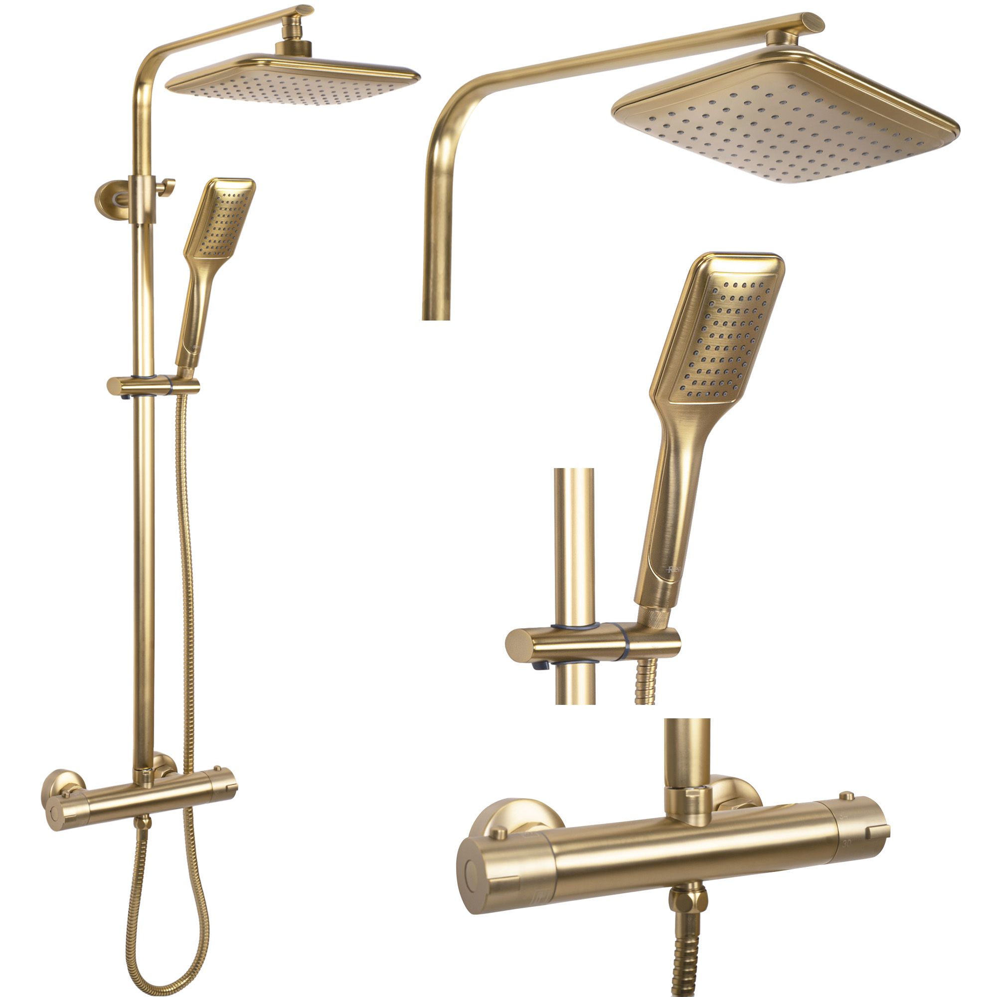 Image of Set Doccia Da Incasso Rea Tom Brush oro