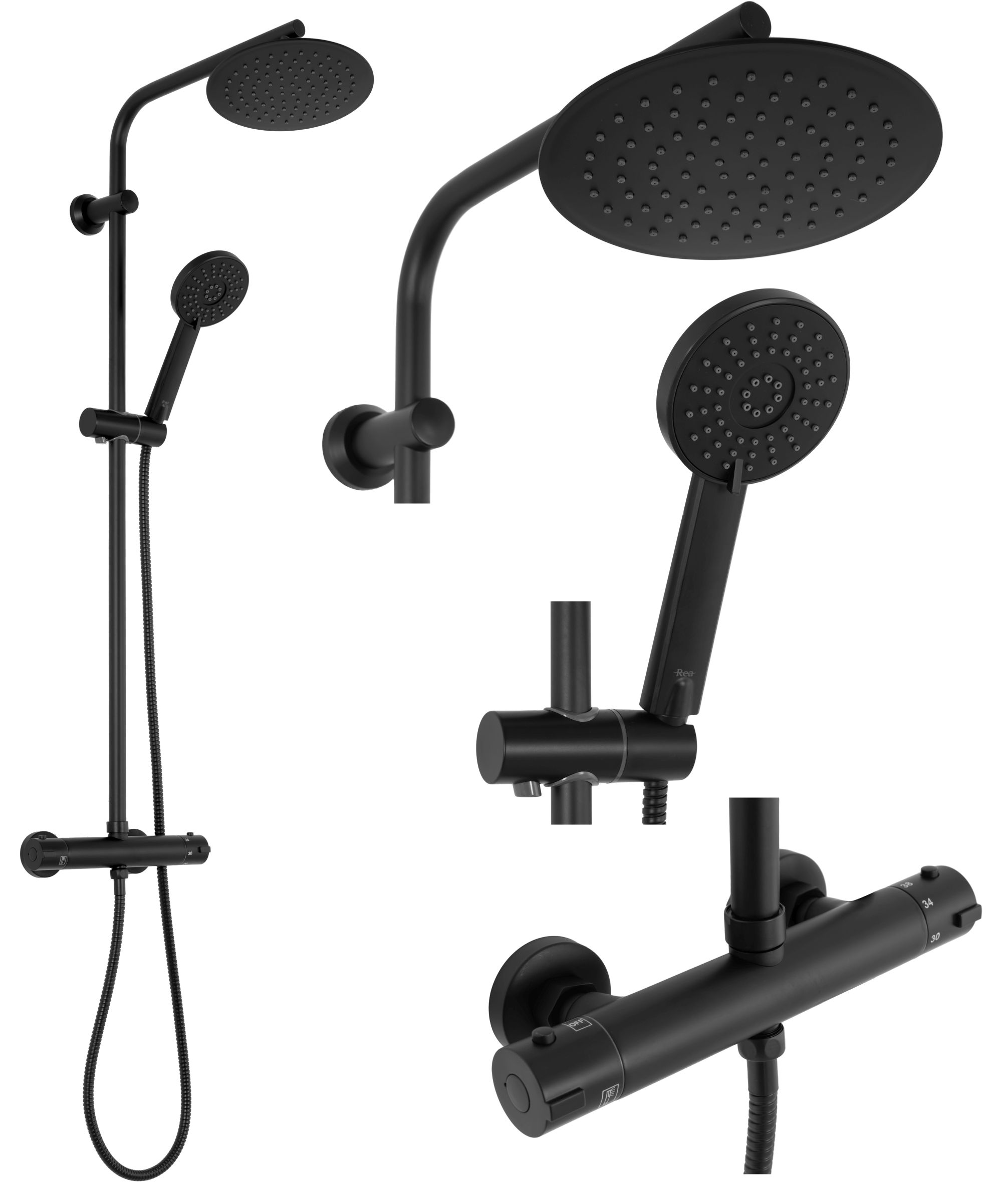 Image of Set Doccia Da Incasso Rea Bliss nero