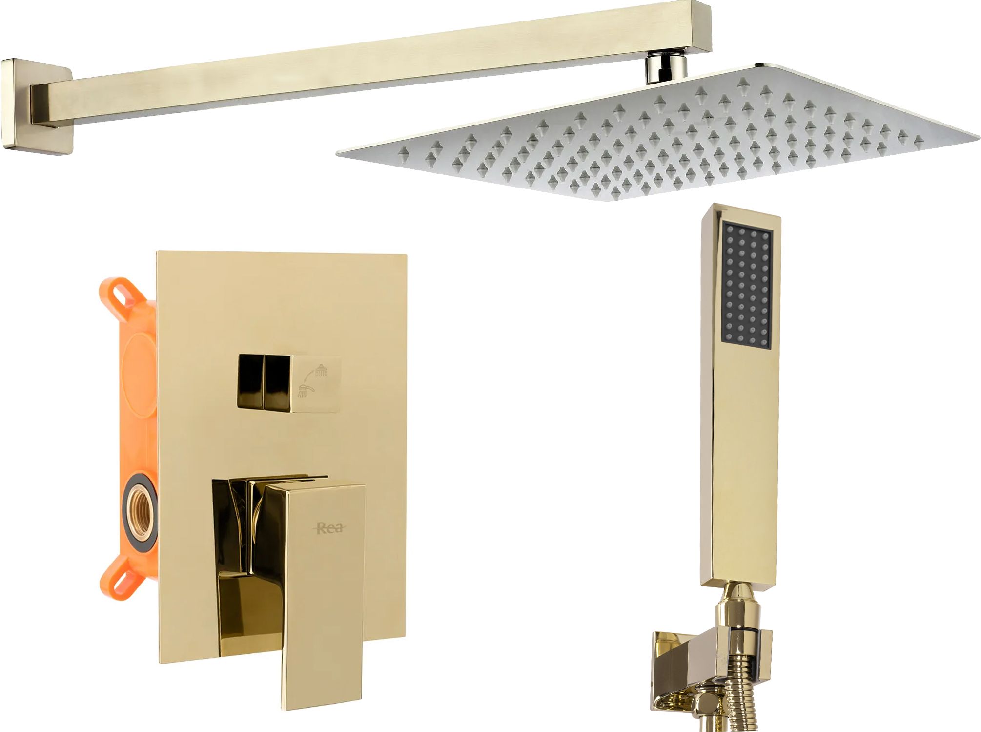 Image of Set Doccia Da Incasso Fenix oro + Box