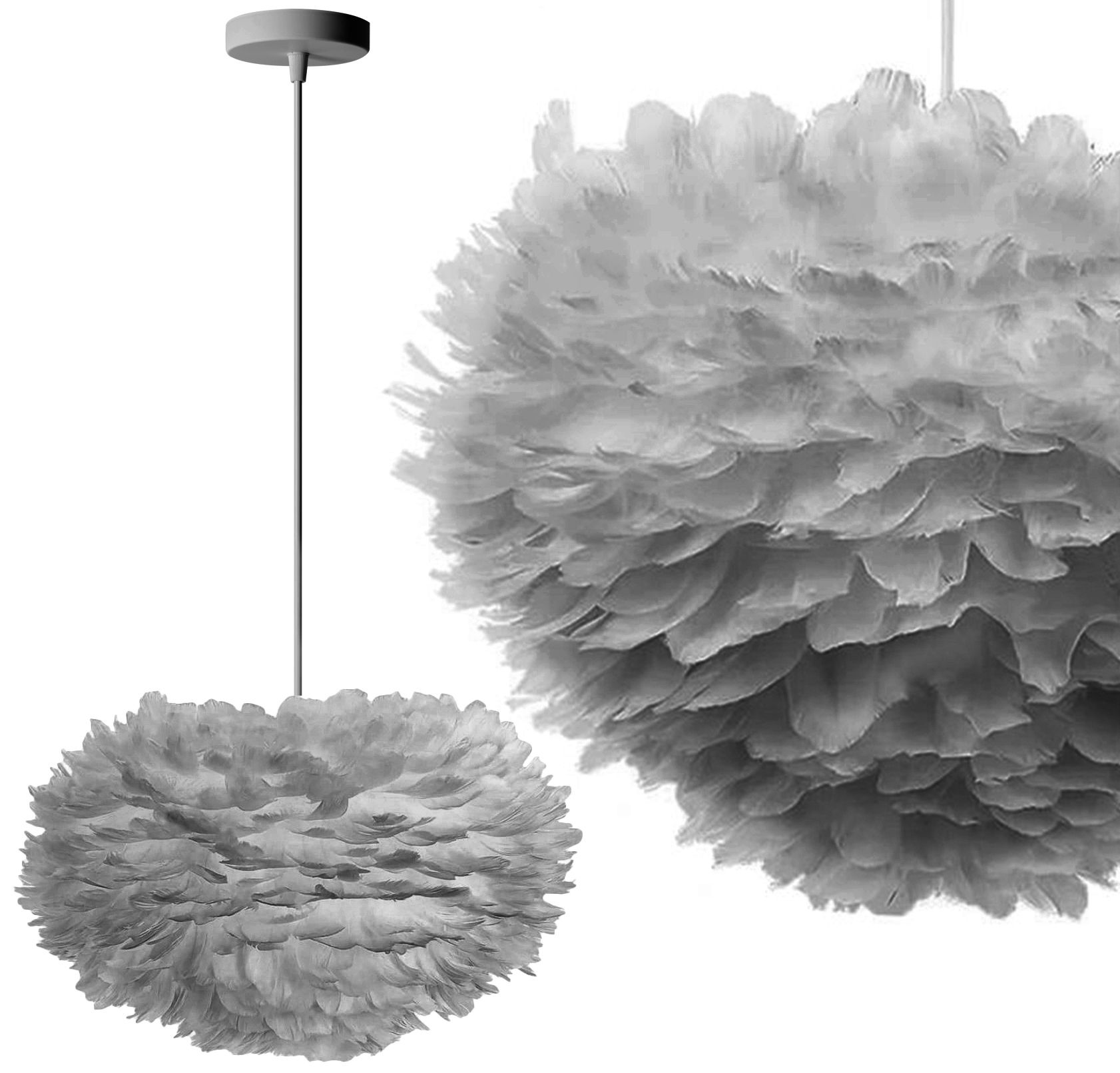 Lampada Pensile Di Piume Grigio APP334-3CP