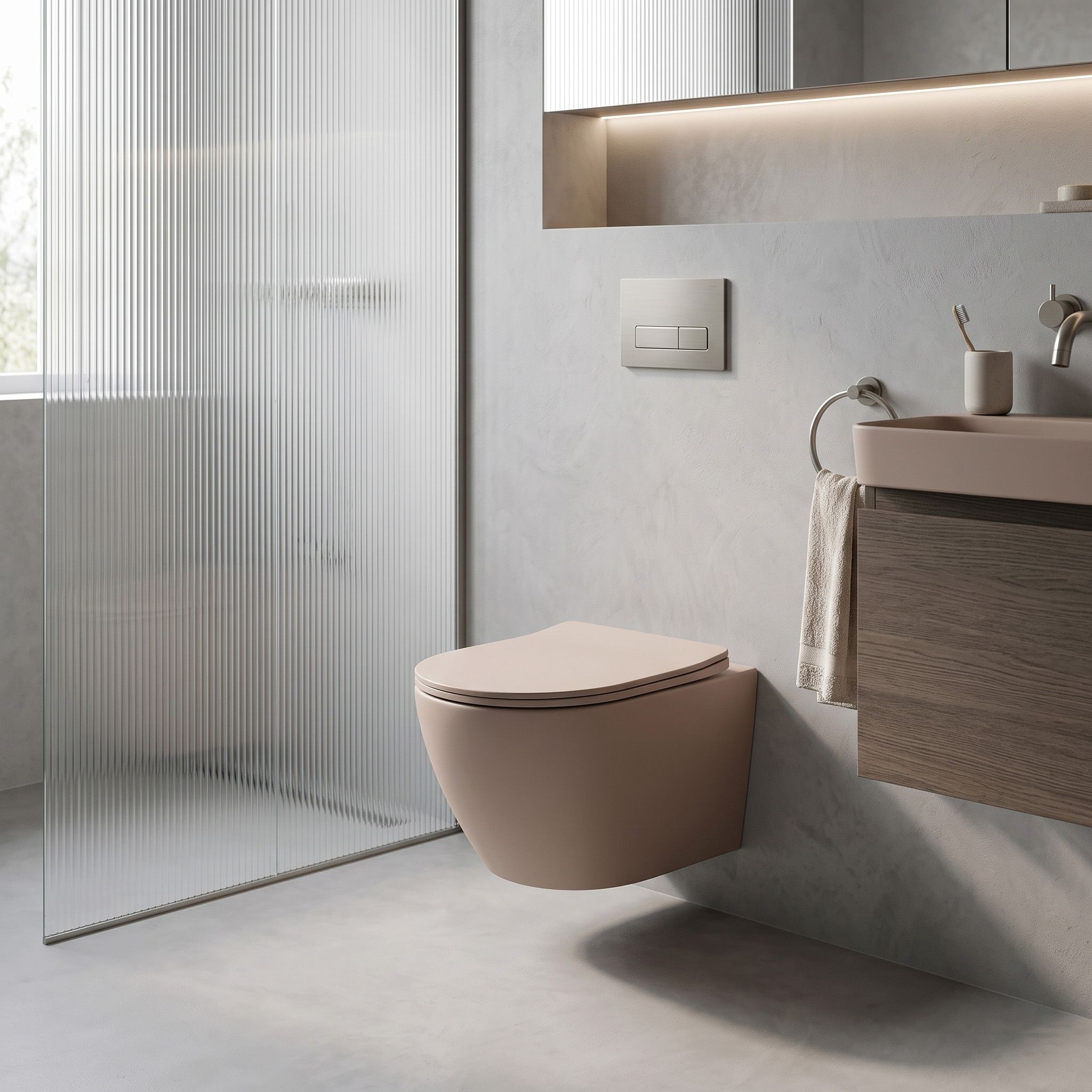 Seinälle Ripustettava Wc-istuin Rea Carlo Mini Tornado Mocca Matt 4