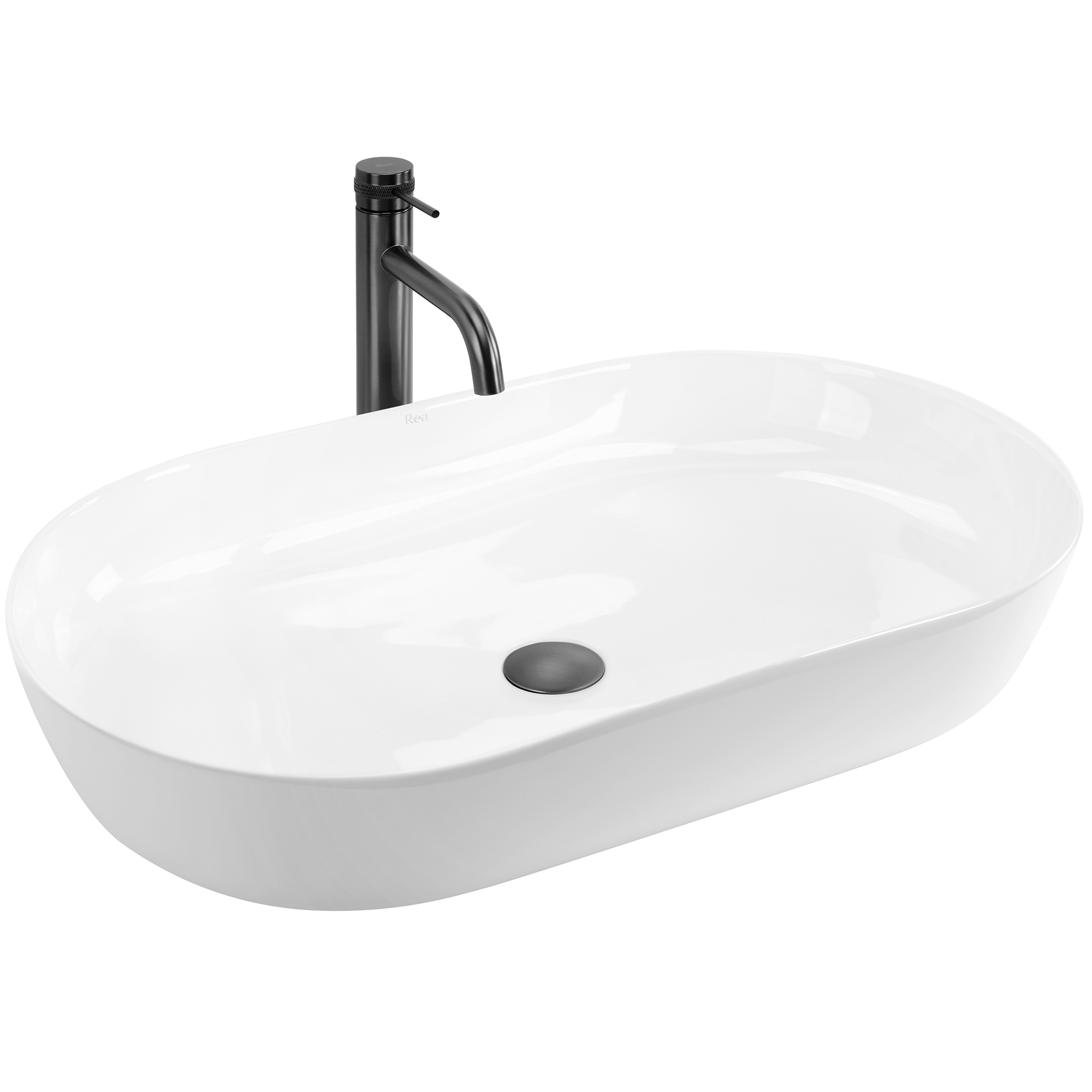 Lavabo Da Appoggio In Ceramica Cleo 71 White-rea
