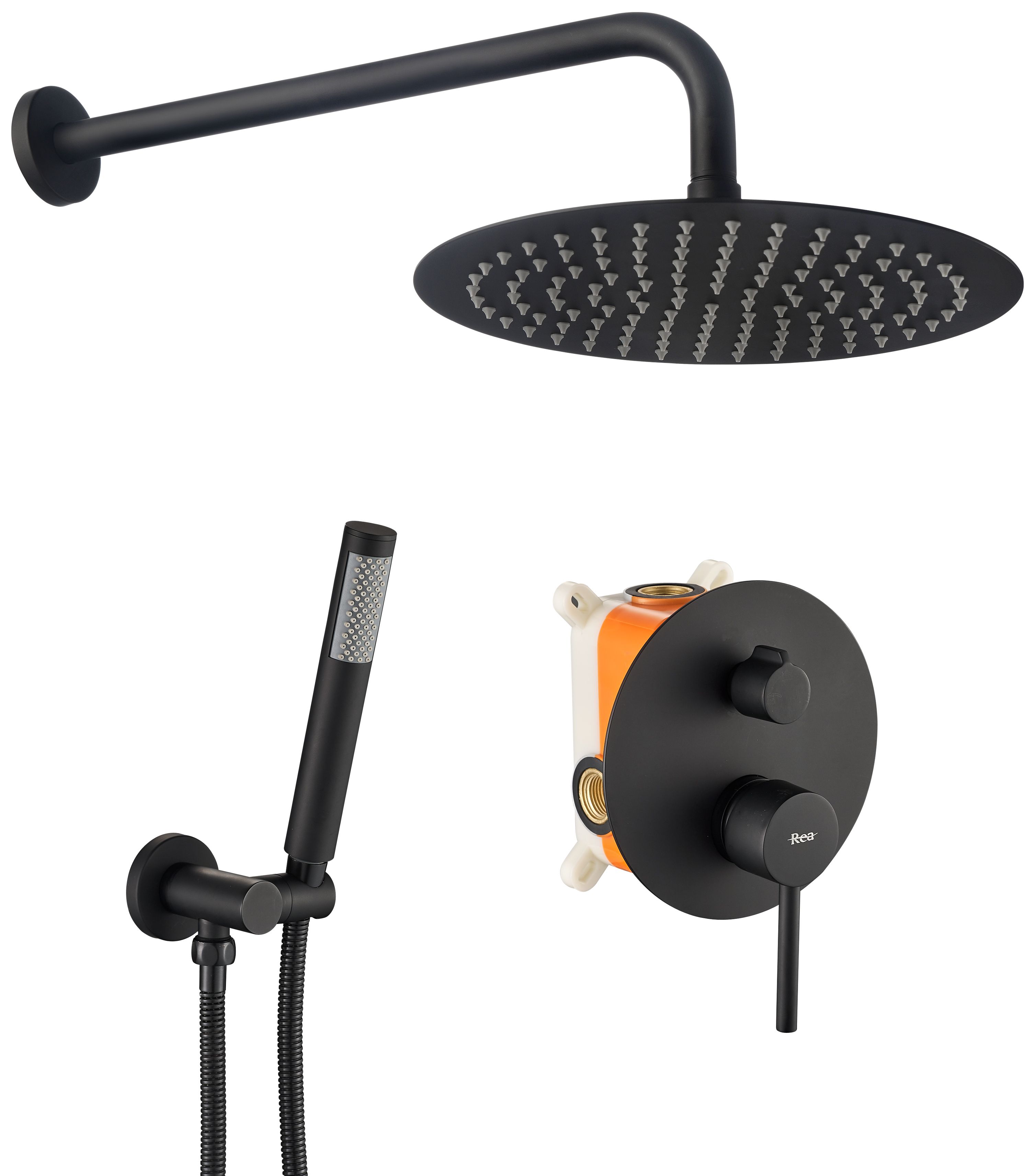 Image of Set Doccia Da Incasso Rea Lungo nero + Box