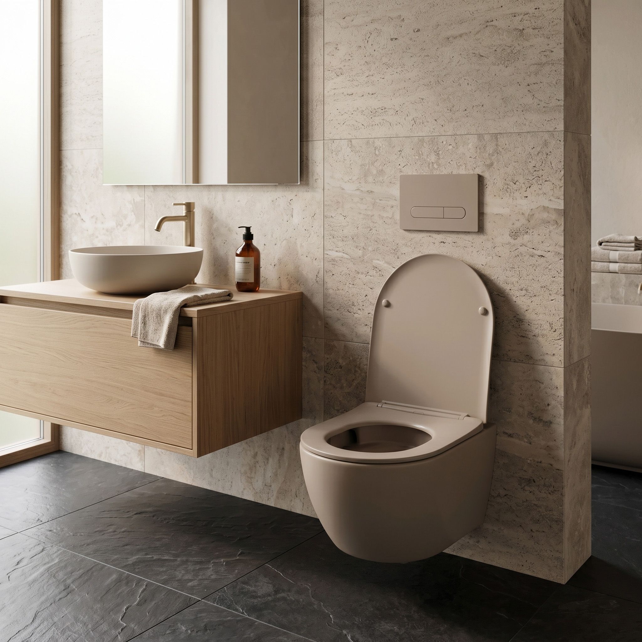 Seinälle Ripustettava Wc-istuin Rea Carlo Mini Tornado Mocca Matt 6