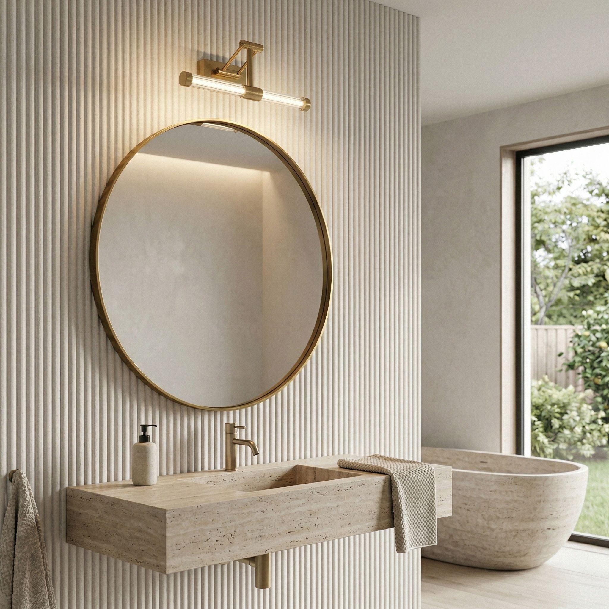 Kylpyhuoneen Seinä Led-valaisin APP1899-1W 40cm Brush Gold 7