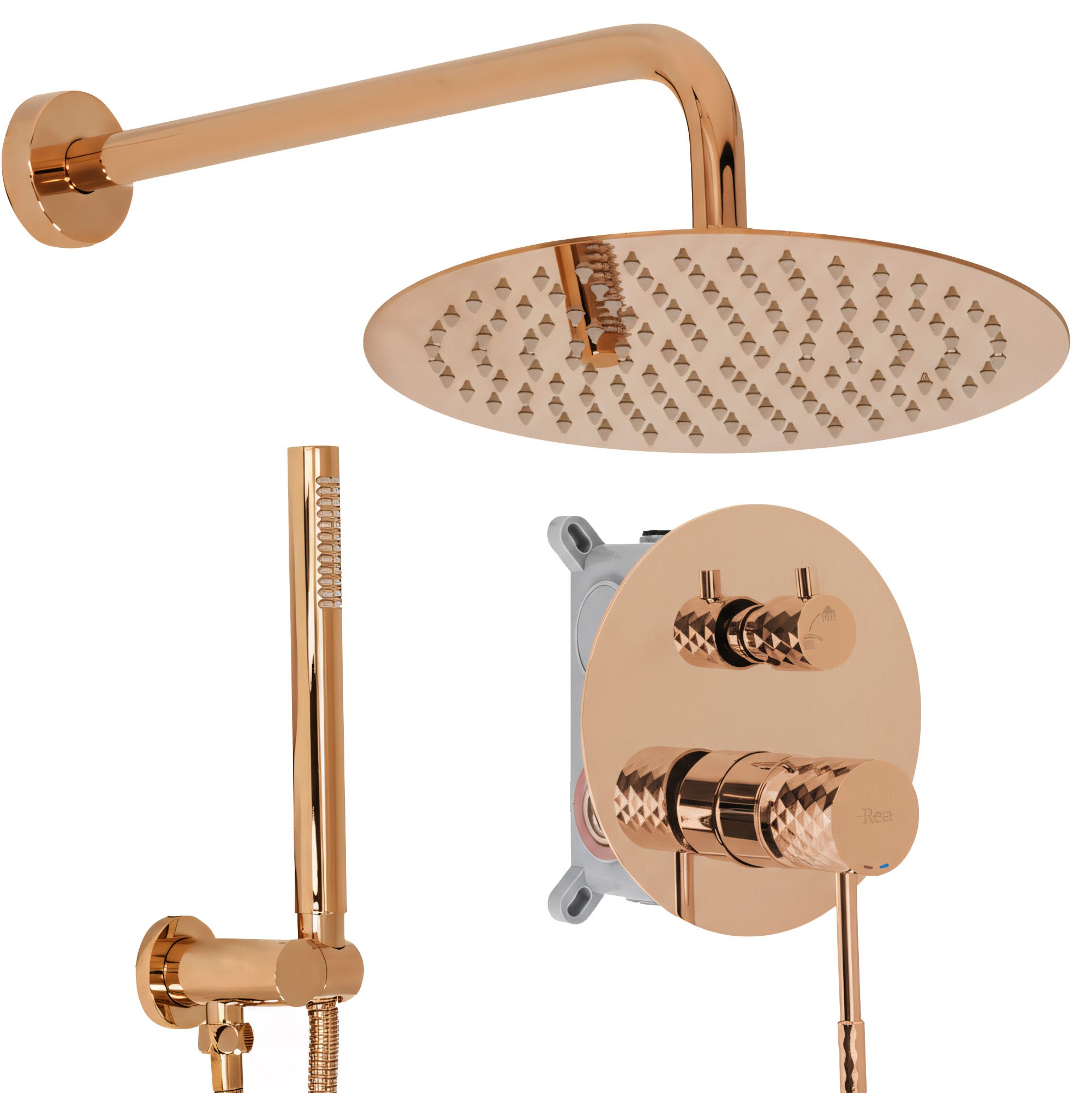 Set Doccia Da Incasso Rea Lungo Diamond Copper + Box