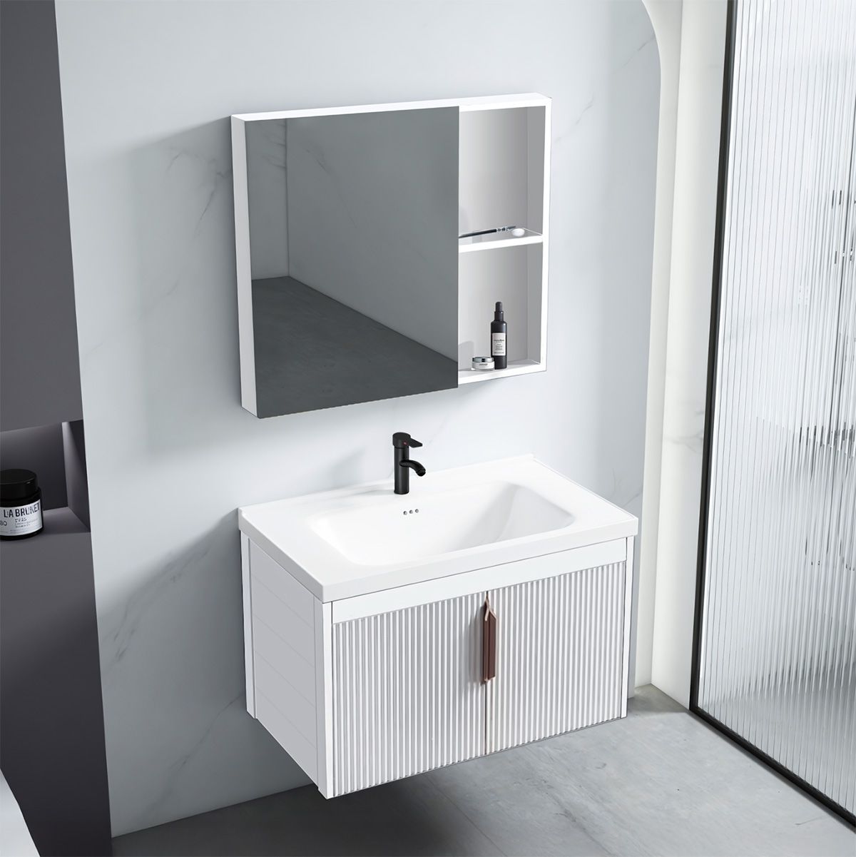Kylpyhuonekalustesetti Pesualtaalla Astor 60cm White 2