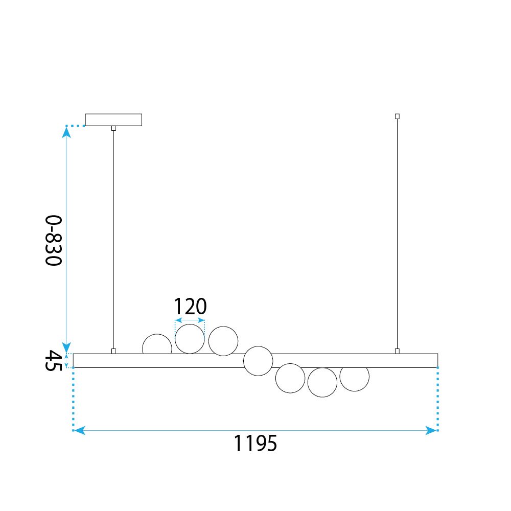 Rippuv Laevalgusti APP1907-7CP 11