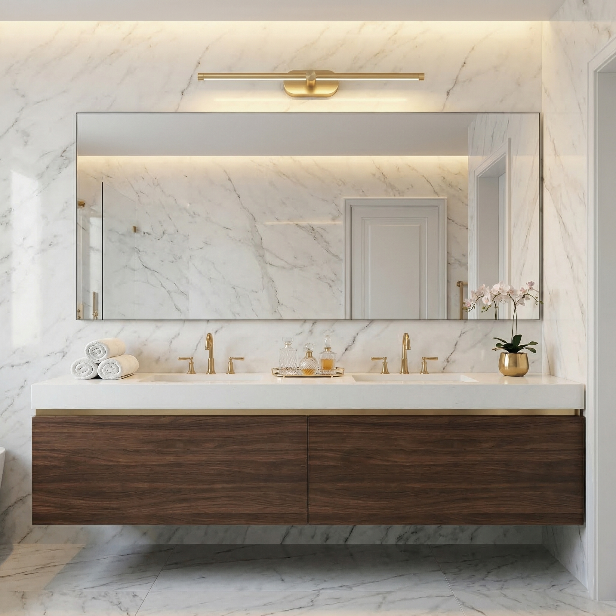 Kylpyhuoneen Seinä Led-valaisin APP1893-1W 60 Cm Brush Gold 2
