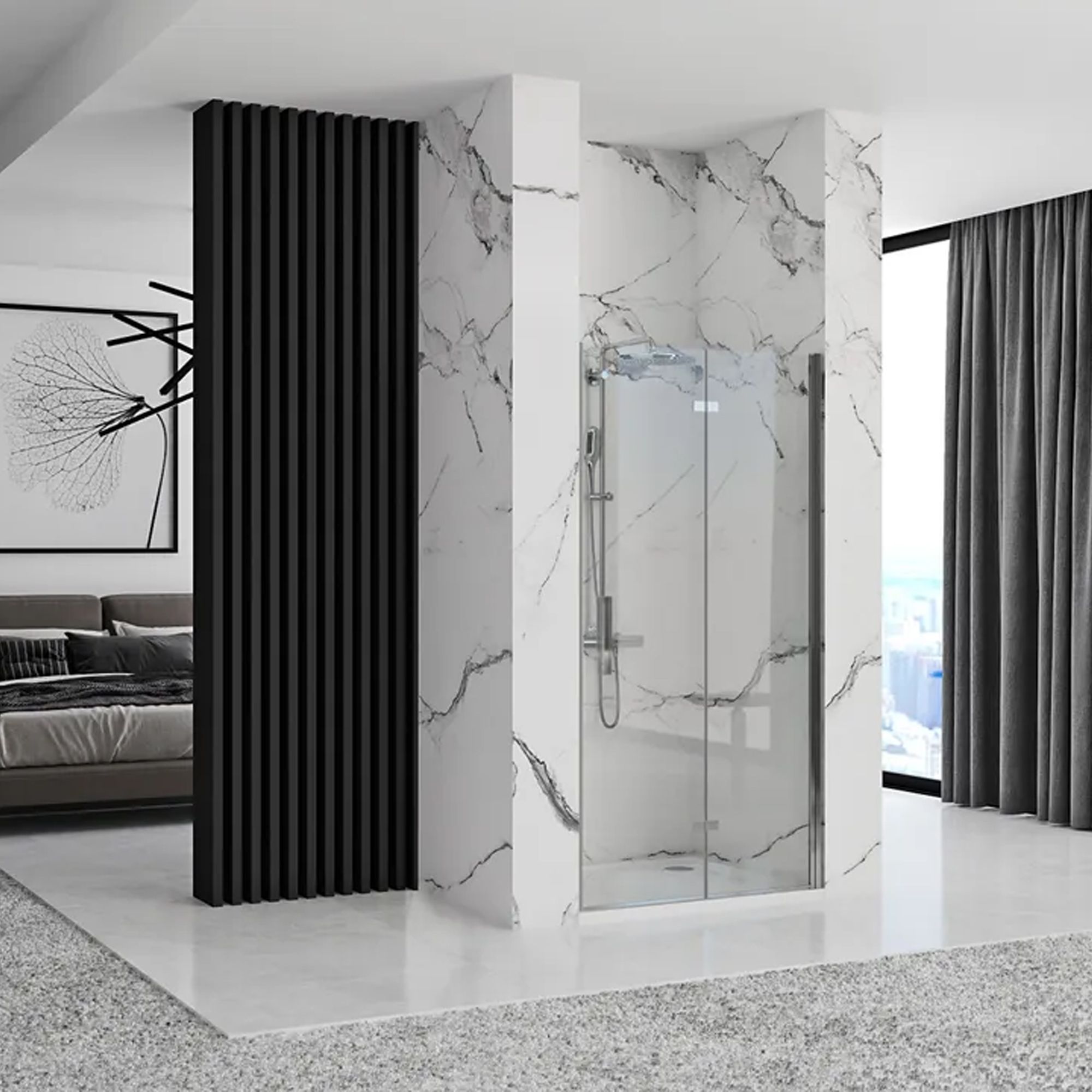 Porta Doccia Rea Molier Chrome + Profilo 80