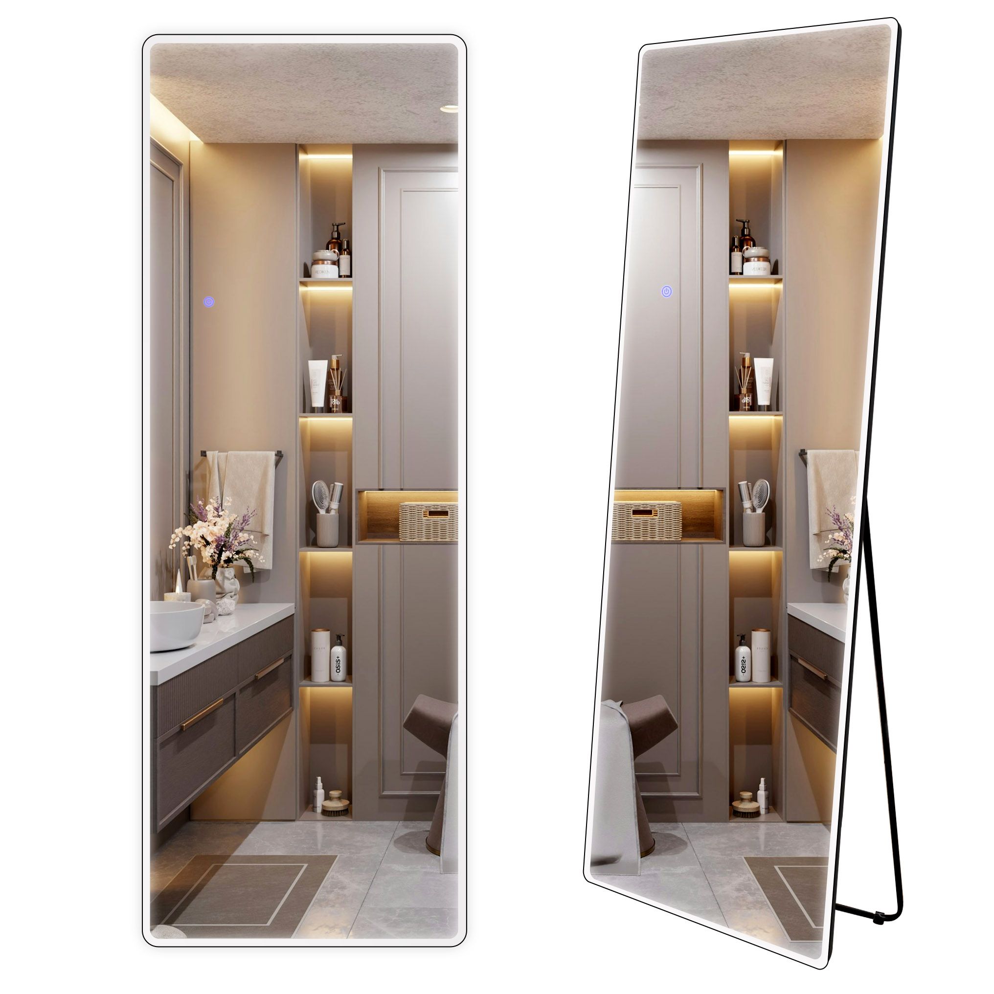 Led Seinäpeili Classico 60x170cm Black 1