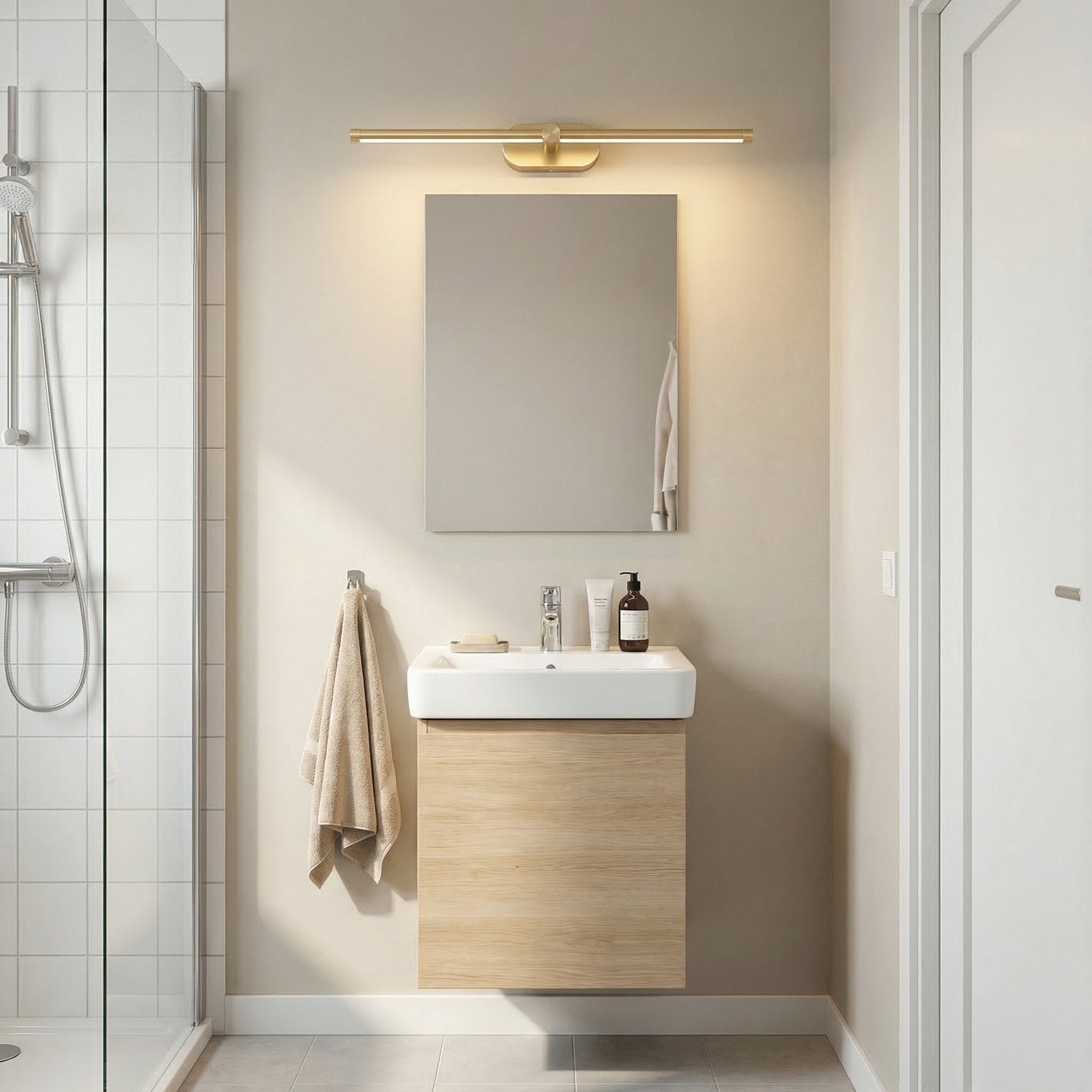 Kylpyhuoneen Seinä Led-valaisin APP1893-1W 60 Cm Brush Gold 6