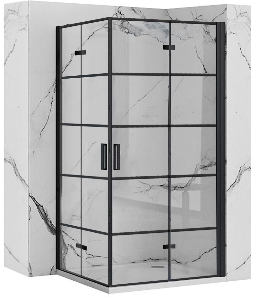 Cabina Doccia Rea Molier Black Double 80x80
