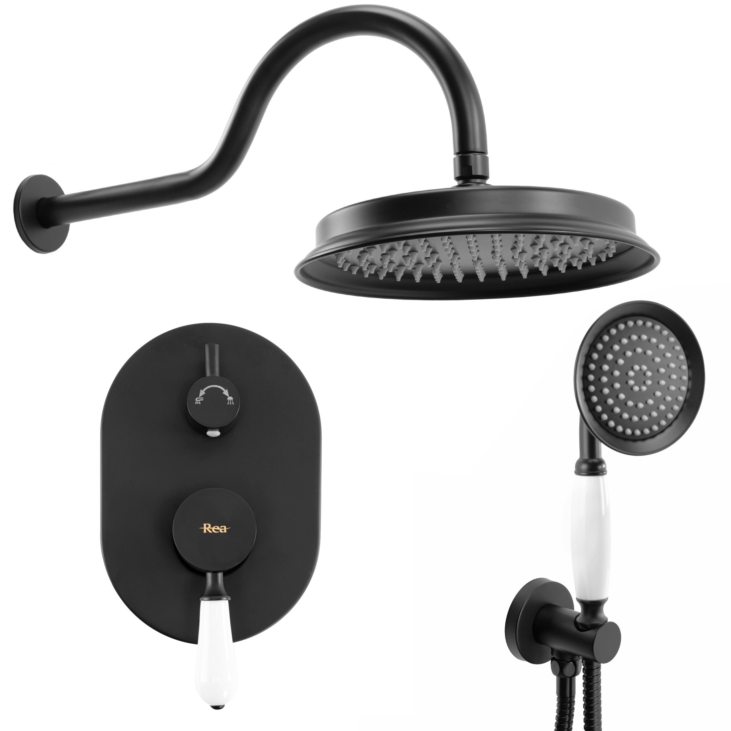 Image of Set Doccia Da Incasso Rea Serra nero + Box