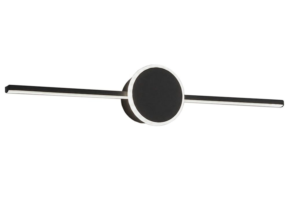 Image of Lampada Da Muro Da Bagno Led Sopra Specchio 40cm APP848-1W Round nero