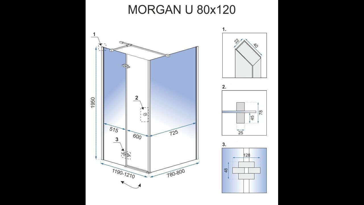 Kabina prysznicowa Rea Morgan 80x120