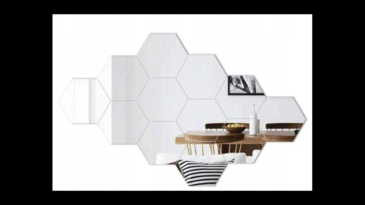 Lustro dekoracyjne Hexagon sześciokąt komp 8 szt