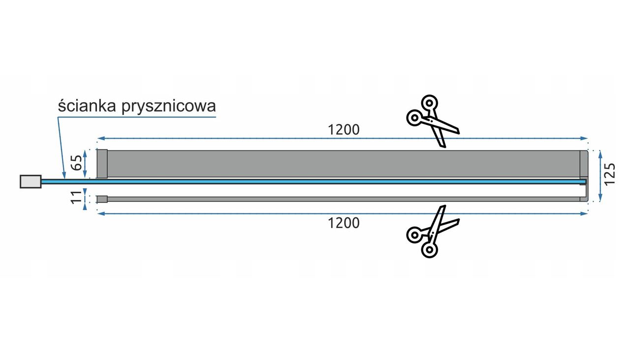 Ścianka prysznicowa Rea Aero N 70 Transparent z półką i wieszakiem Evo