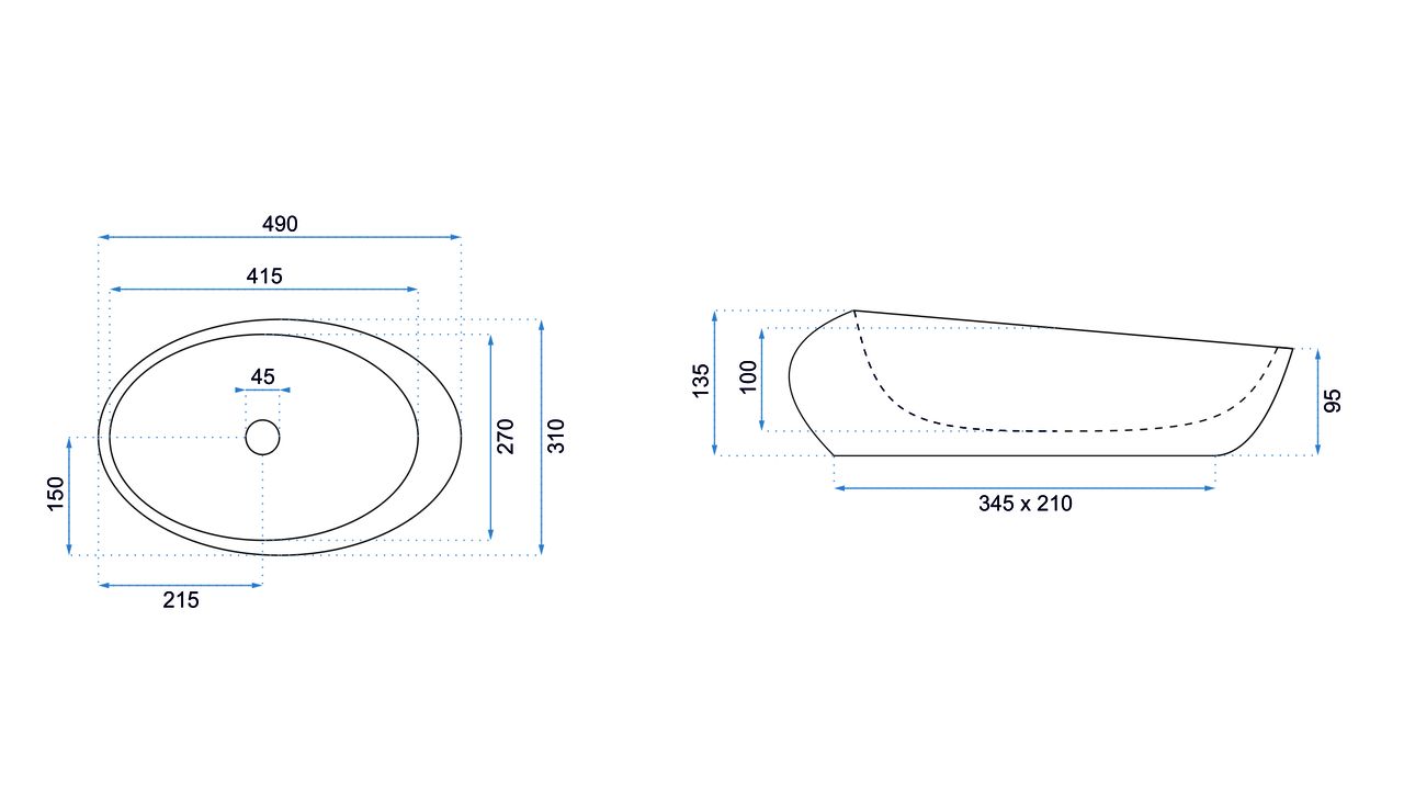 Umywalka nablatowa Rea Roxy C Stone L.GREY