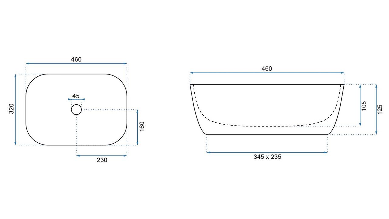 Umywalka nablatowa Rea Belinda Aiax Marmur