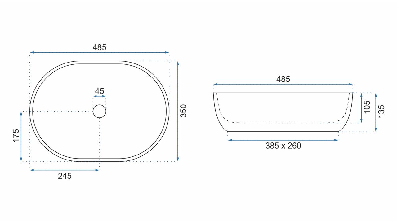 Umywalka nablatowa Rea Lara Stone