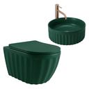 Sæt WC-skål Duo hængende + bordmonteret håndvask Rea Duo Matcha Mat