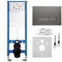 Montagerahmen Unterputz-Set Slim 024N für WC-Becken mit Drucktaste HD Tytan