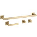 Badezimmer-Accessoire-Set Rio Brush Gold 4-teilig