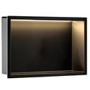 WANDEINBAU-BADEZIMMERREGAL LED 30x45 black