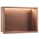 WANDEINBAU-BADEZIMMERREGAL LED 30x45 brush copper