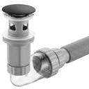 Washbasin siphon with click-clack drain REA Flow Black