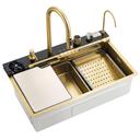 Multifunktionale 10-in-1-Stahlspüle REA Alonzo Brush Gold