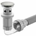 Washbasin siphon with click-clack drain REA Flow Brush Nickel