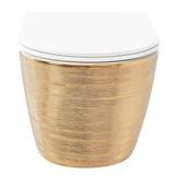 Klozetas pakabinamas Rea Carlo Flat Brush Gold