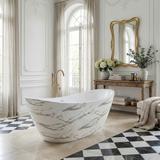 Freistehende Acrylbadewanne Ferrano Slim Nature 170