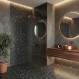 Duschwand Rea Flexi Grey / Brush Copper 90