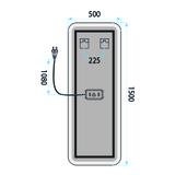 Spiegel LED 150x50cm MOL-SQ