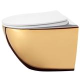 Függesztett WC-csésze rea Carlo Flat Mini Gold/White