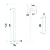 Free-standing faucet Rea Venti Copper