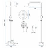 Shower set REA Savio Led Black