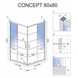 Duschkabine Rea Concept Black 80x80