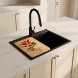 Stahlspüle mit 3-teiligem Zubehörset REA Leo 50 Black