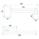 Bad LED-Wandleuchte SWE028-1W 40cm CHROME