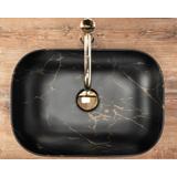 Νιπτήρας Rea Belinda Black Marble Matt Μ 46,5 x Π 33,5 x  Υ 13,5 cm
